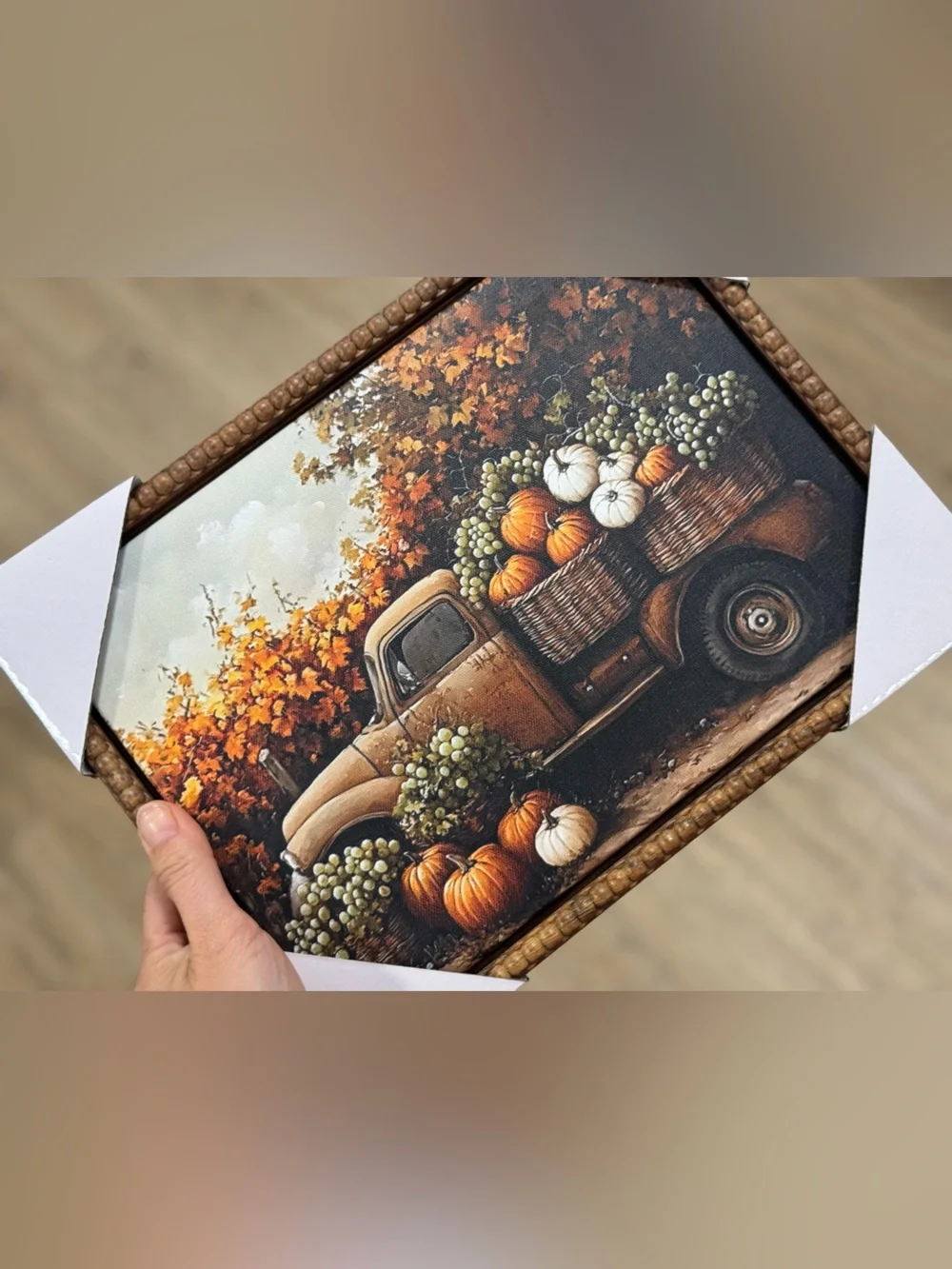 Autumn Harvest Truck Wall Art - Brown & Orange